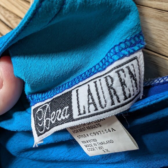 Dera Lauren Blue and Teal Button-Up Blouse and Dress Set Size 1X - Picture 14 of 15